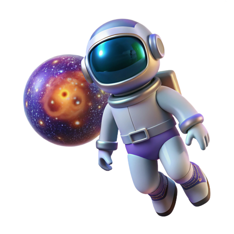 serene artistic A Lone Astronaut Floating in Space premium png