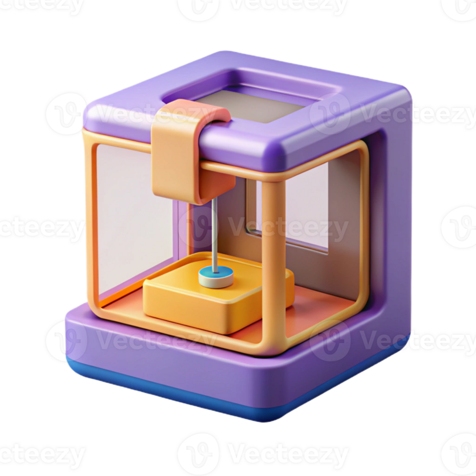 splendid bold organic A D printer printing a complex design with Transparent Background refined png