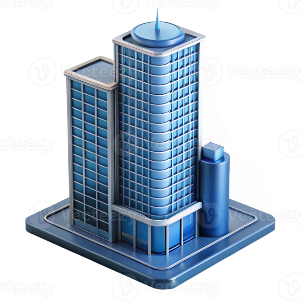 sumptuous traditional Modern skyscraper architectural model with Transparent Background studio quality png