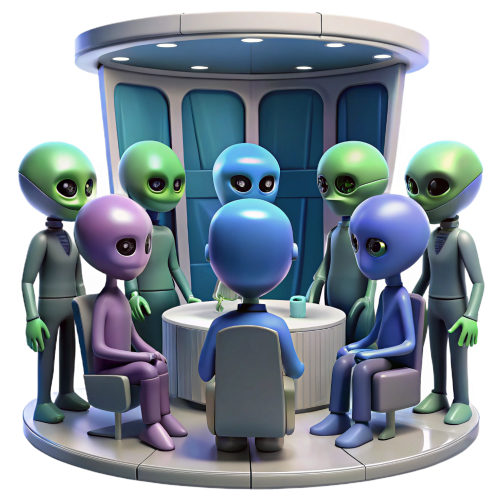 beautiful vintage A Group of Alien Diplomats with Diverse high quality png