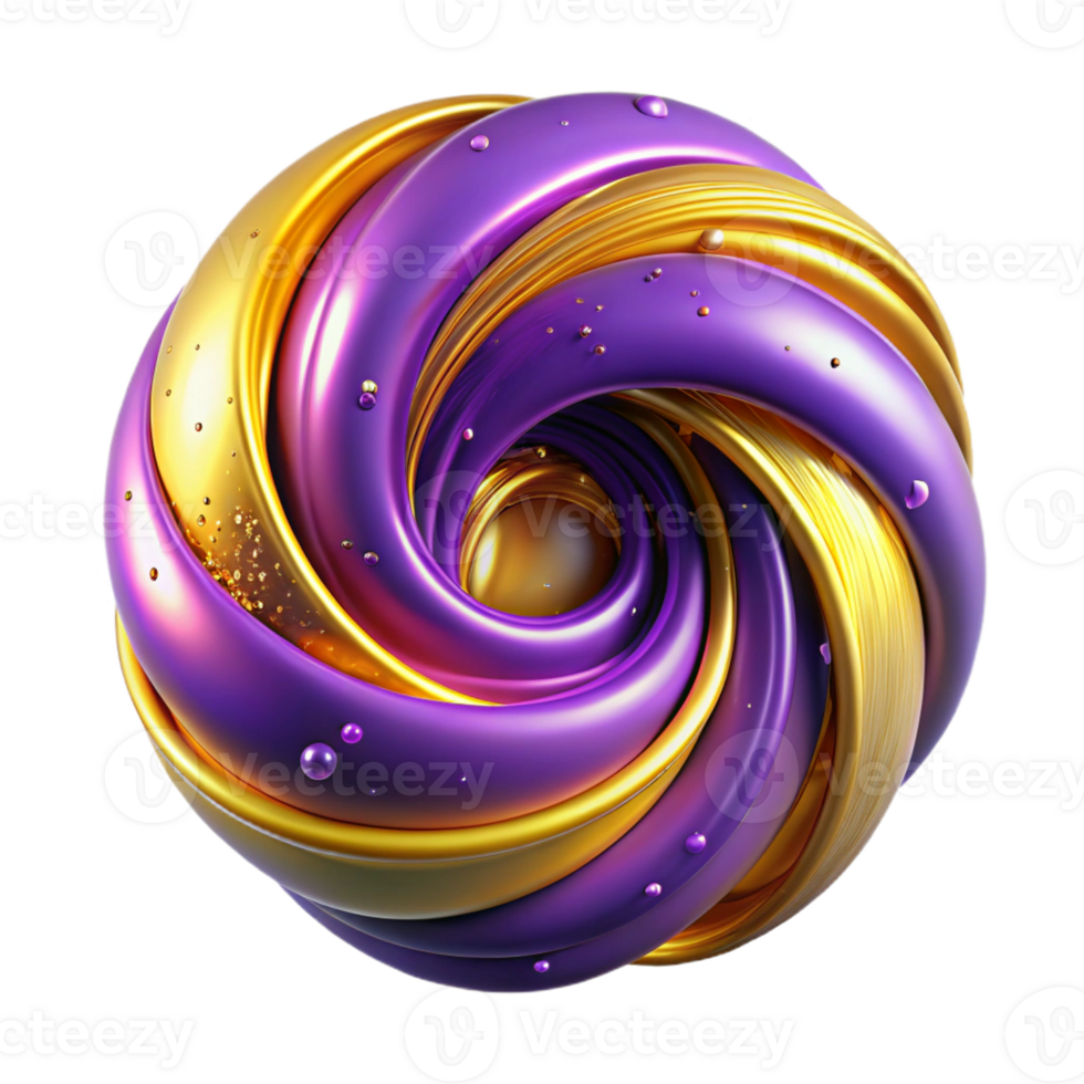 memorable geometric A swirling vortex of vibrant purple and gold particles with Transparent Background exclusive png
