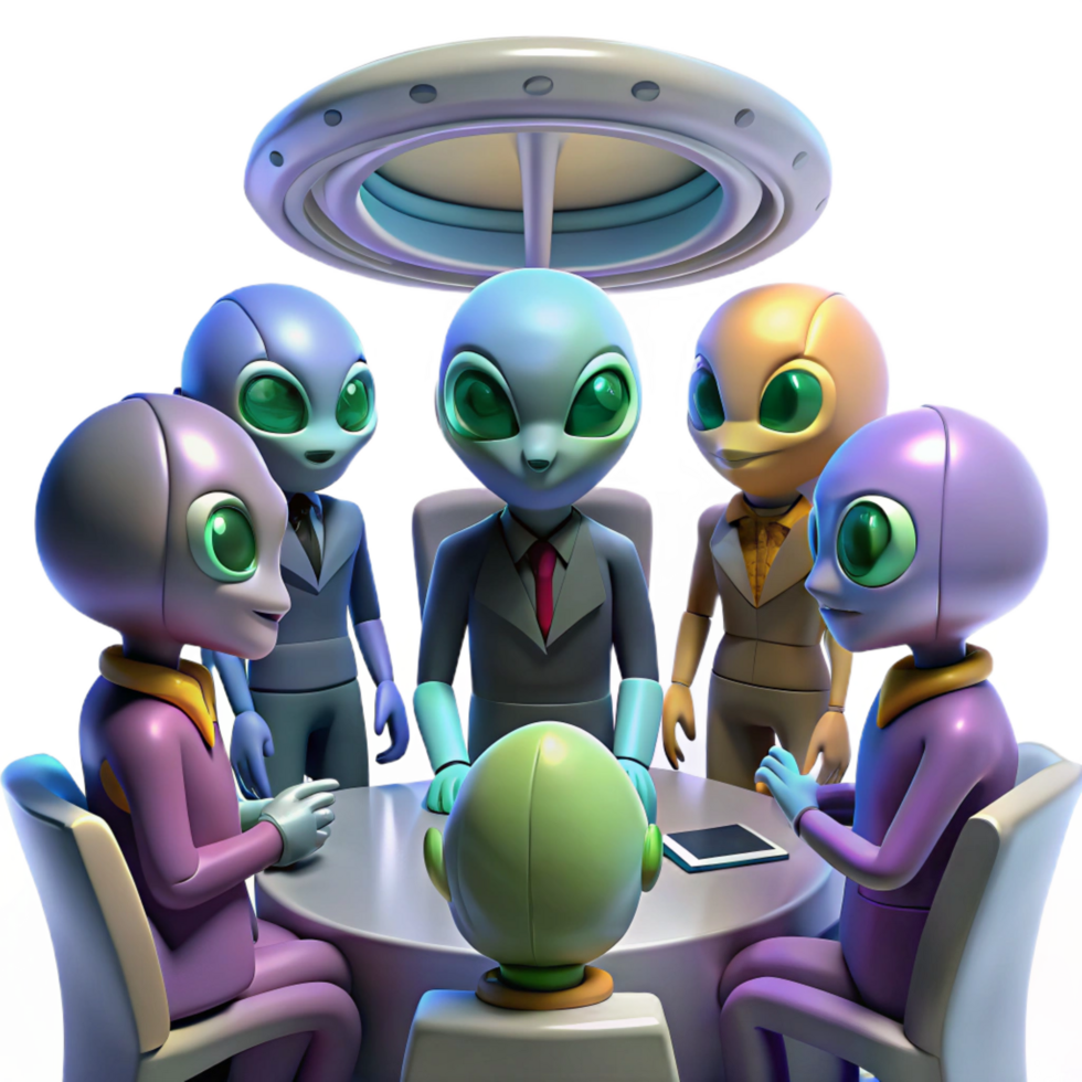 stunning minimalist A Group of Alien Diplomats with Diverse exclusive png