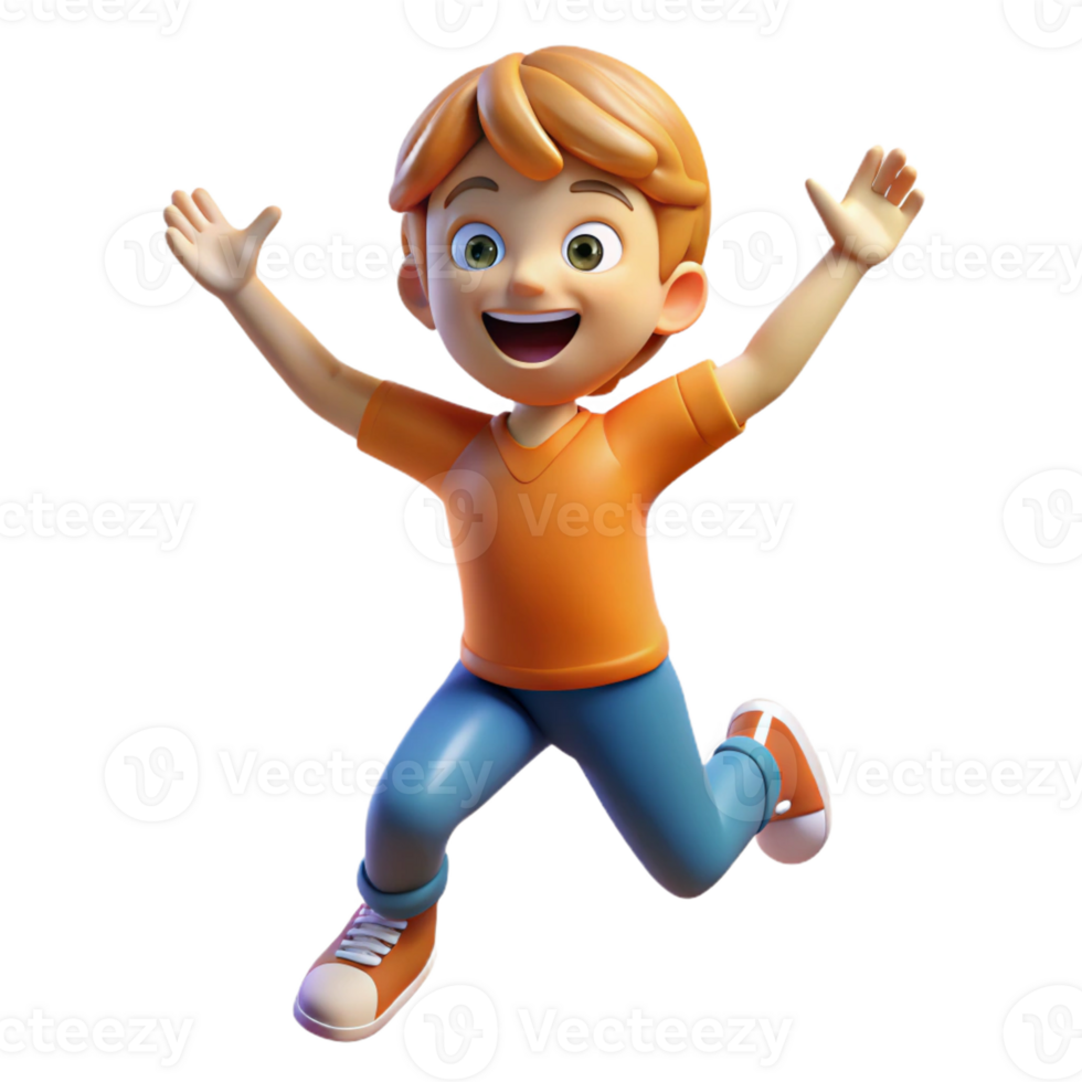 dramatic nostalgic traditional Excited child, playful pose, with Transparent Background museum quality png