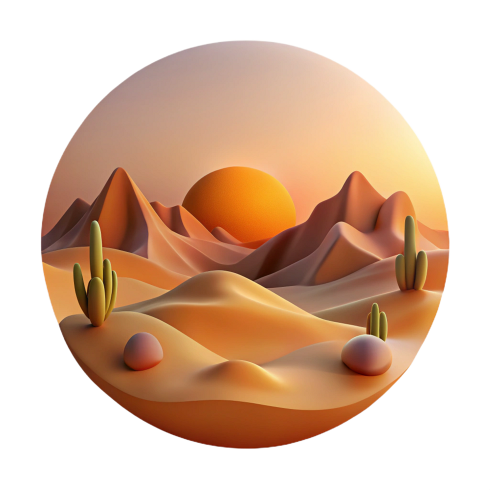 impressive classic A Desert Landscape at Sunset Warm Colors genuine png