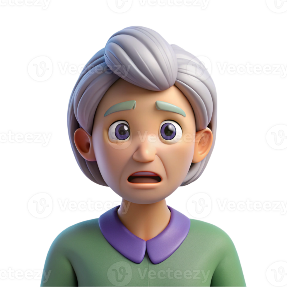 memorable gothic Worried senior woman, concerned expression, with Transparent Background professional png