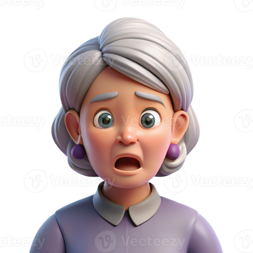 alluring remarkable Worried senior woman, concerned expression, with Transparent Background png