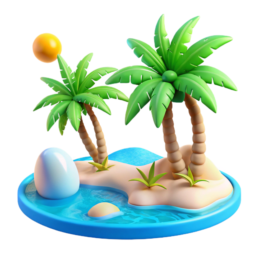 beautiful rustic A Tropical Beach with Palm Trees and authentic png