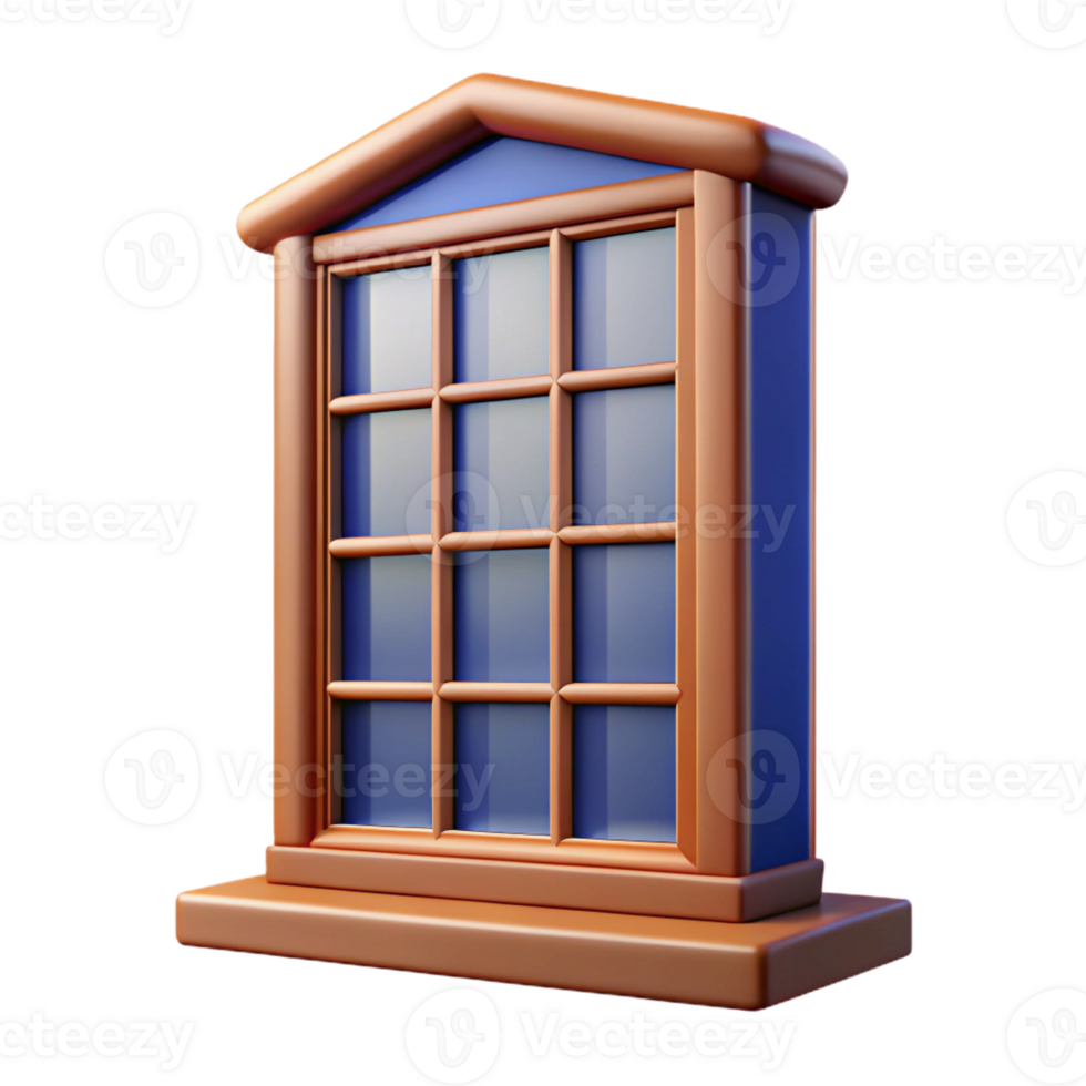 notable mid-century Georgian window frame, multi-paned sash with Transparent Background top-tier png