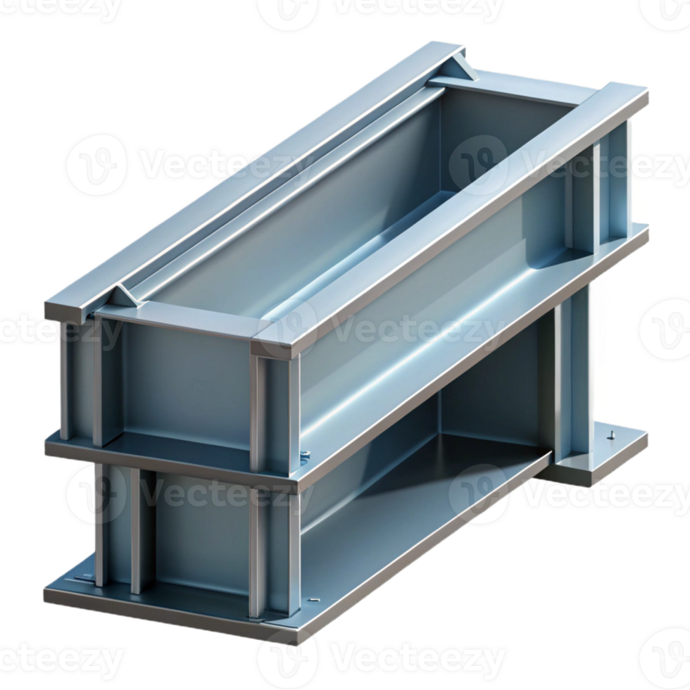 joyful striking Modern steel beam, industrial construction with Transparent Background masterfully captured png