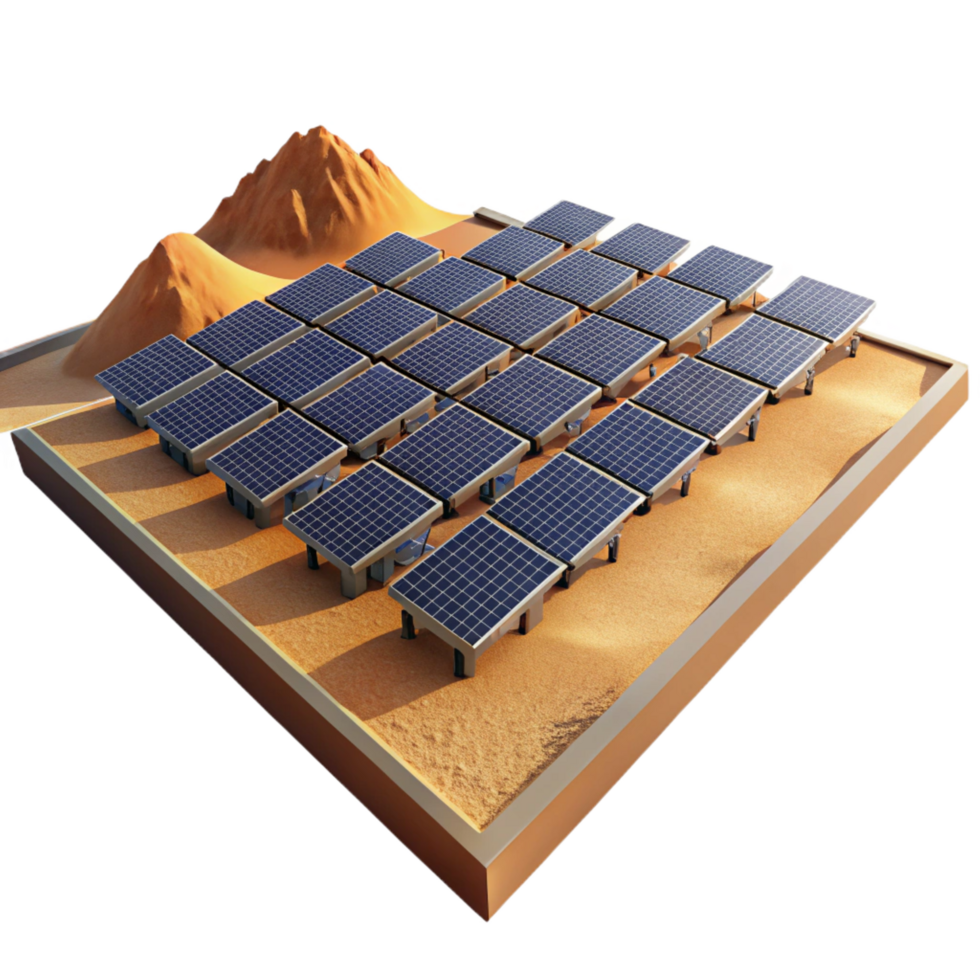 serene rustic A Solar Panel Farm Stretching Across a genuine png