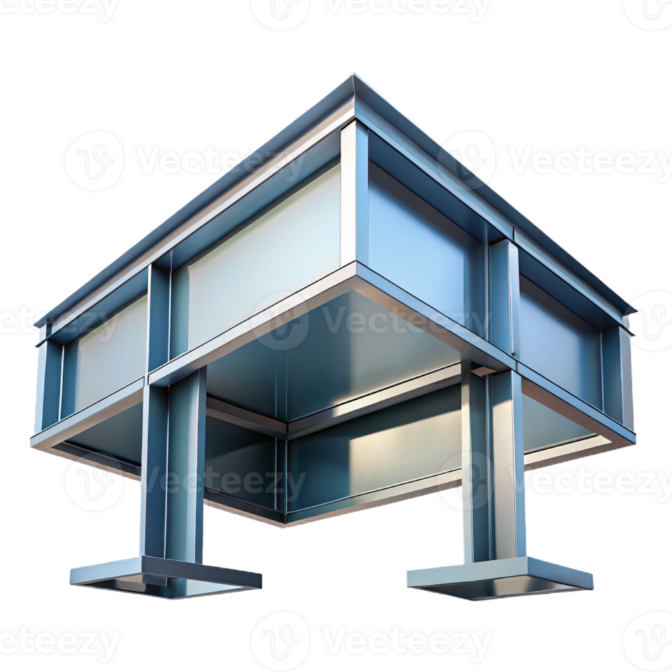 nostalgic pristine Modern steel beam, industrial construction with Transparent Background exclusive png