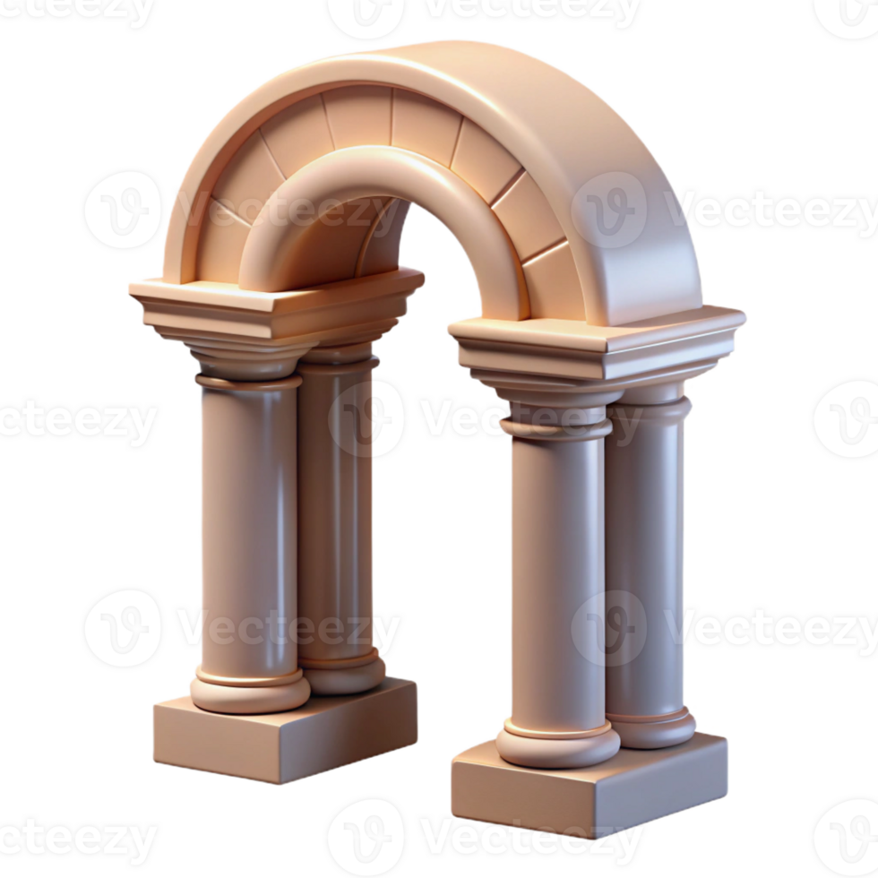 immaculate melancholic modern Roman arch, keystone detail with Transparent Background handcrafted png