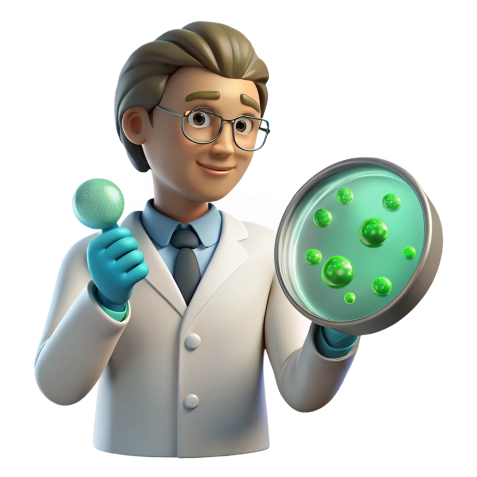 dramatic rustic A Scientist Examining a Petri Dish authentic png