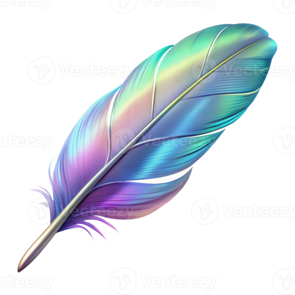 spectacular harmonious coastal A floating feather, light and airy, with delicate, iridescent hues with Transparent Background artisan png
