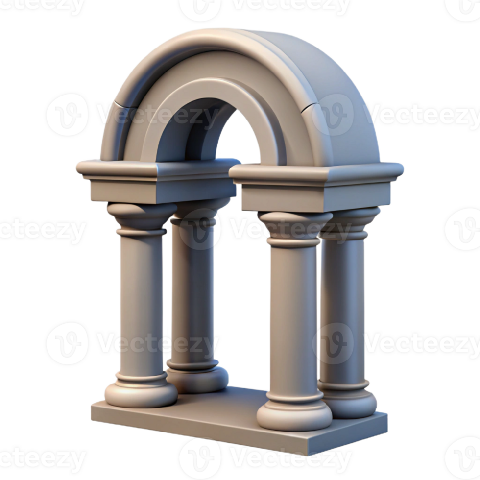 signature contemporary Roman arch, keystone detail with Transparent Background museum quality png