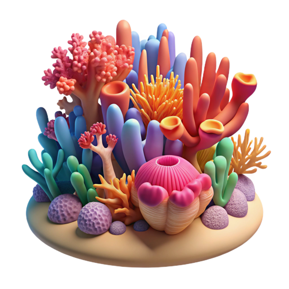 elegant rustic A Coral Reef Teeming with Life Vibrant detailed png