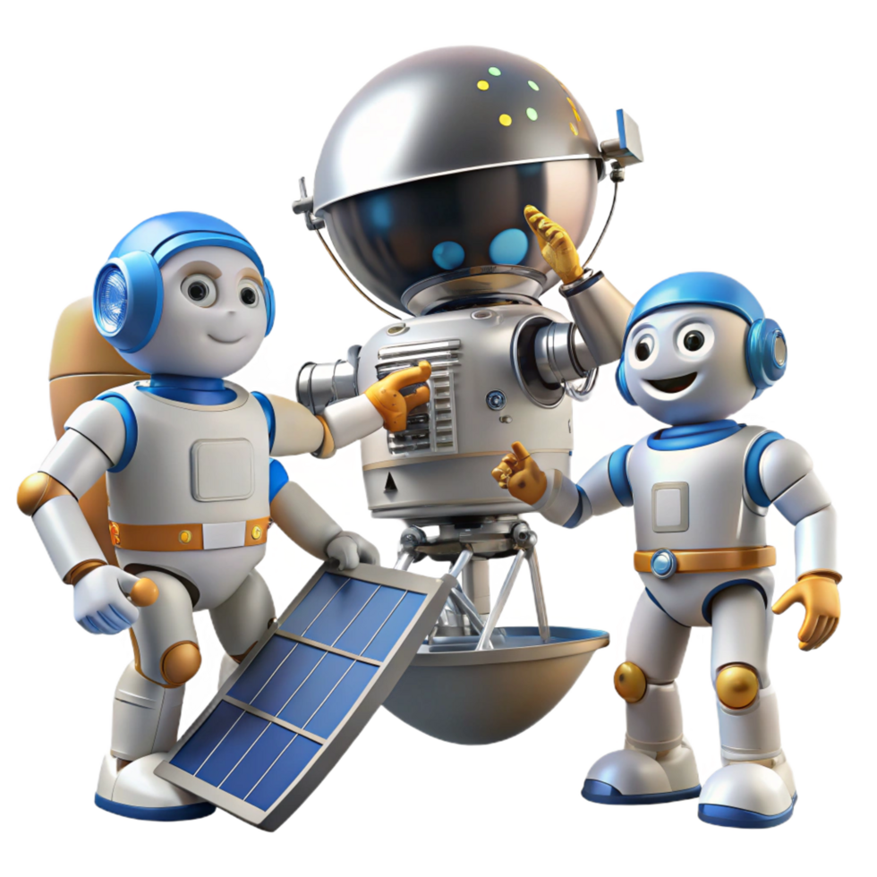 beautiful rustic A Group of Robots Performing Maintenance exclusive png