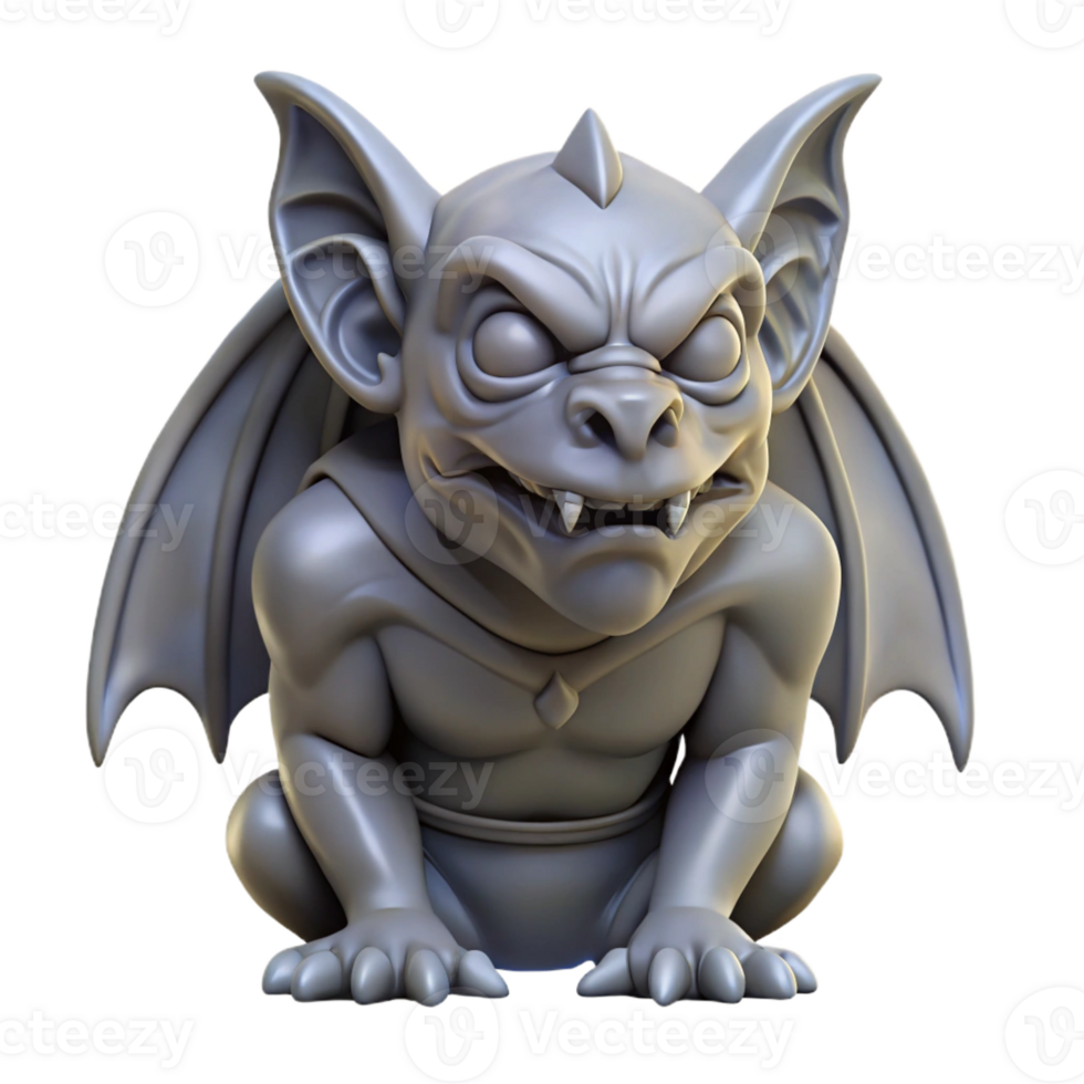 immaculate distinguished Gothic cathedral gargoyle, grotesque sculpture with Transparent Background png