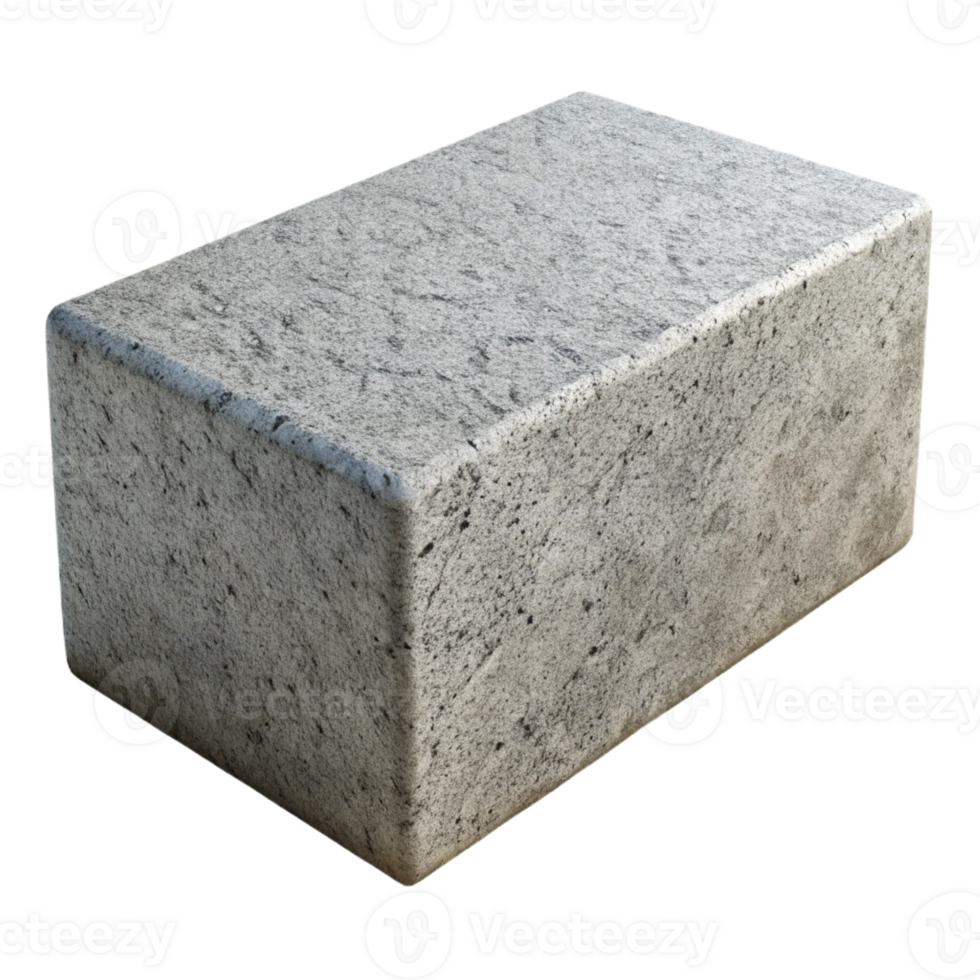 captivating playful artistic Concrete block, textured surface with Transparent Background 8K png