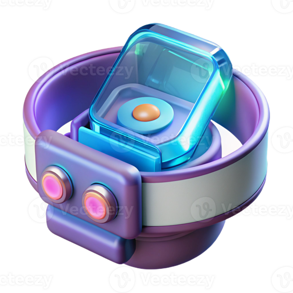 enchanting inspired Concept art style rendering of a futuristic, holographic, wrist-mounted computer interface Isolated cutout with Transparent Background png
