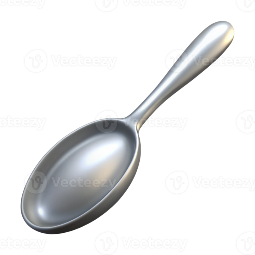 breathtaking signature Concept art style, isolated cutout of a single silver tablespoon with Transparent Background png