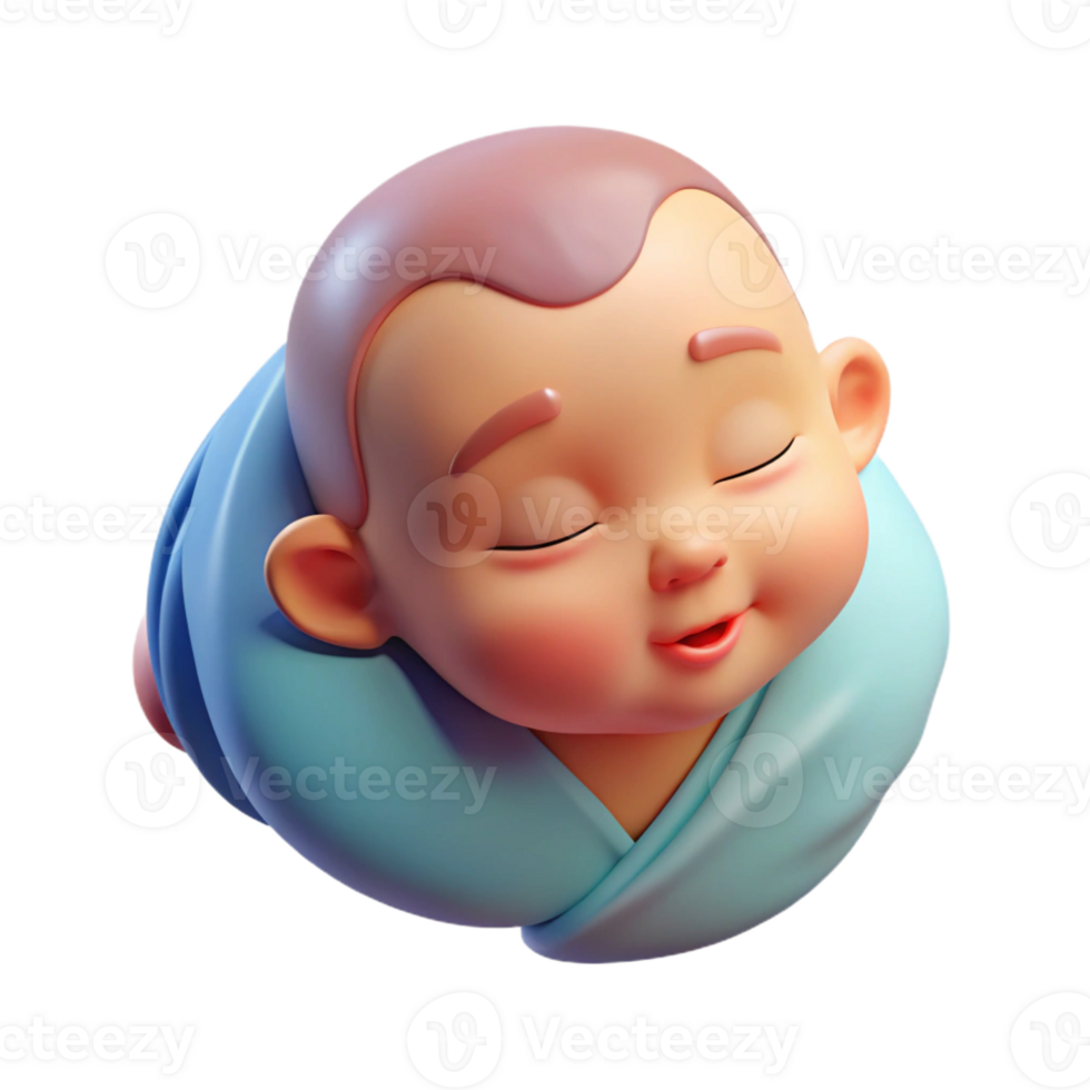 pristine victorian Sleeping baby, peaceful expression, with Transparent Background luxury png