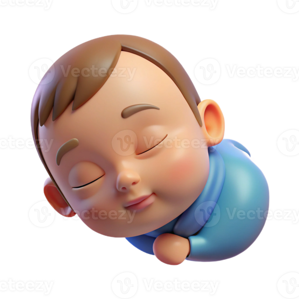 melancholic breathtaking Sleeping baby, peaceful expression, with Transparent Background crisp png