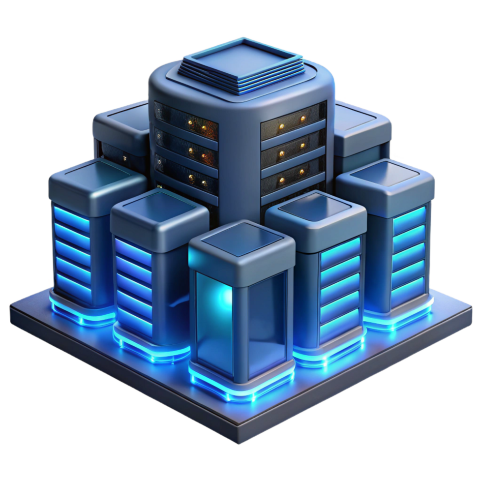 impressive artistic A Futuristic Data Center with Rows of 4K png