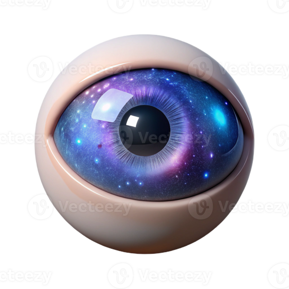 timeless baroque A human eye with a galaxy reflected in the pupil with Transparent Background artisan png