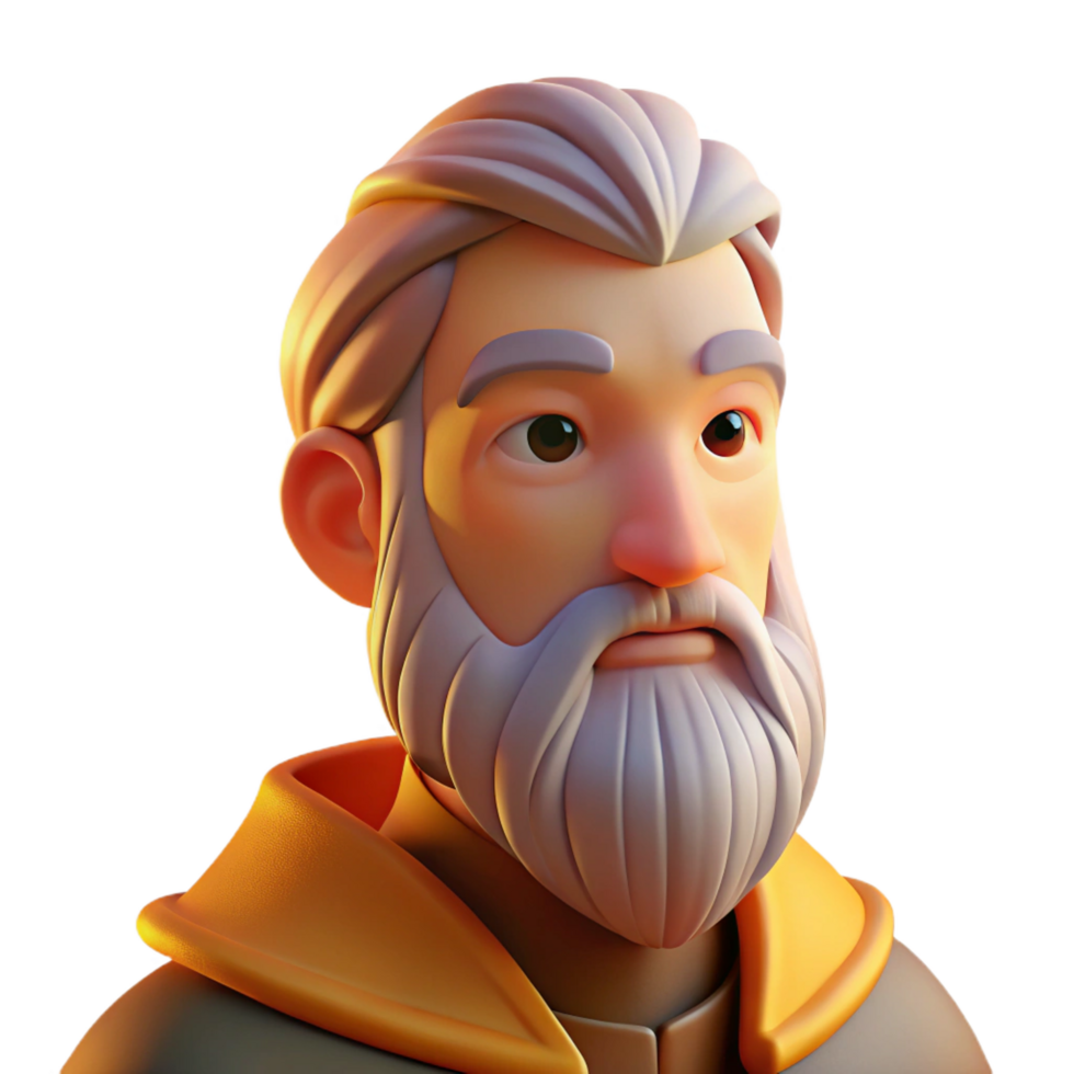 magnificent rustic Portrait of a Man with a Long Beard and high quality png