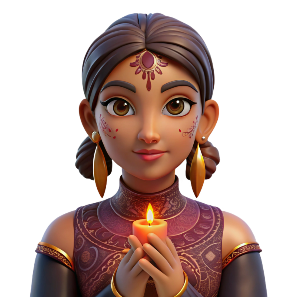 vibrant abstract Portrait of a Woman with Intricate Henna high resolution png