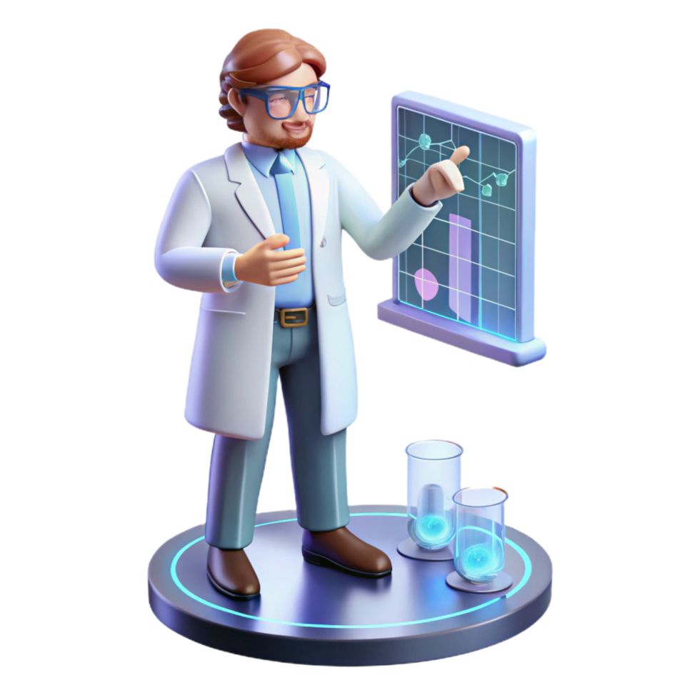 dramatic vintage A Scientist Analyzing Data on a genuine png