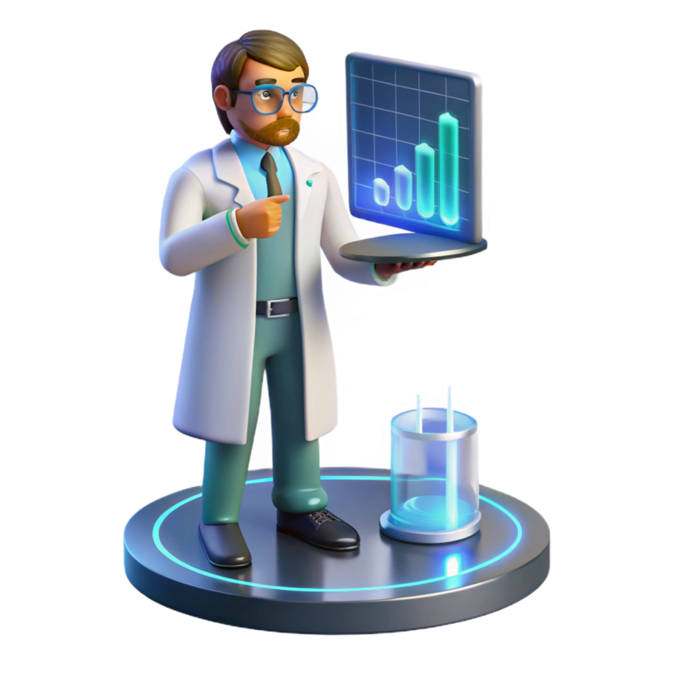 dramatic rustic A Scientist Analyzing Data on a 4K png