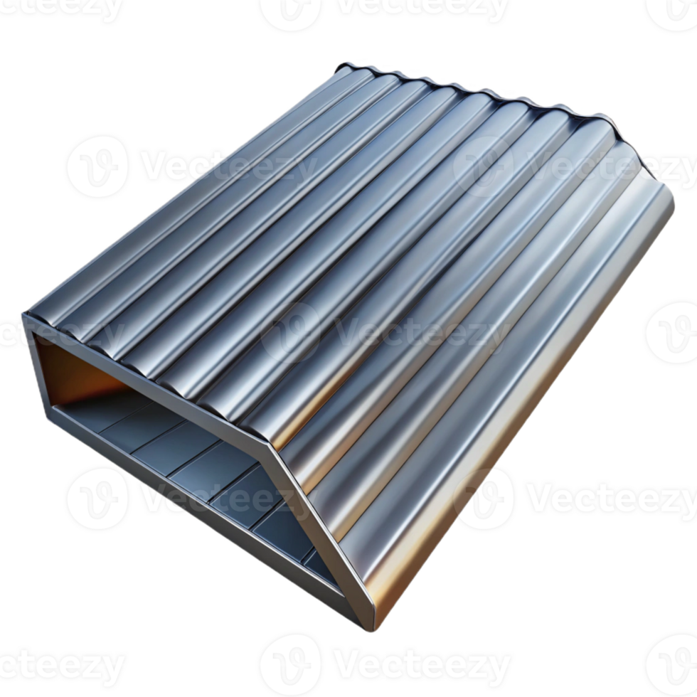 breathtaking art deco Metal roofing panel, corrugated galvanized with Transparent Background high resolution png