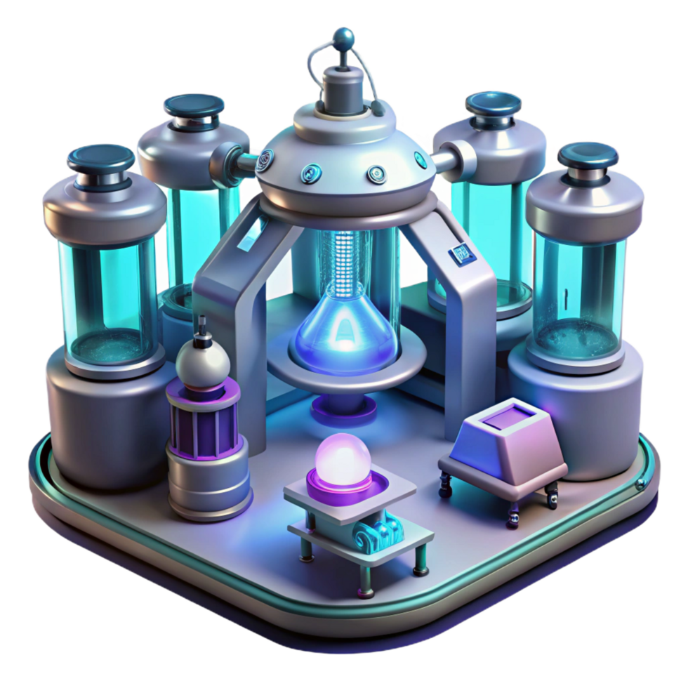 vibrant classic A Futuristic Laboratory Filled with detailed png