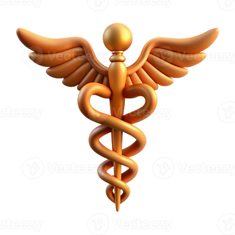 breathtaking unforgettable Caduceus, staff of Hermes, symbol of medicine with Transparent Background png