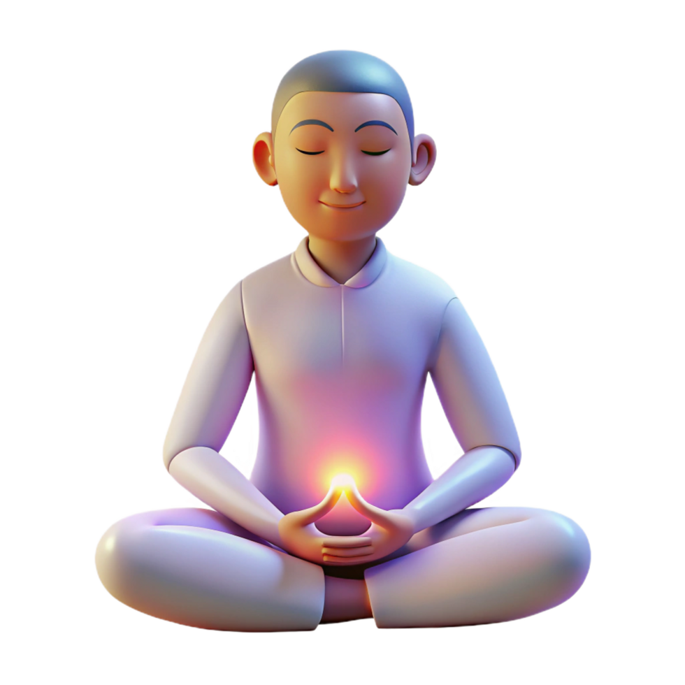 beautiful abstract Portrait of a Person Meditating 4K png