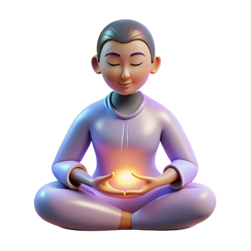 serene contemporary Portrait of a Person Meditating detailed png