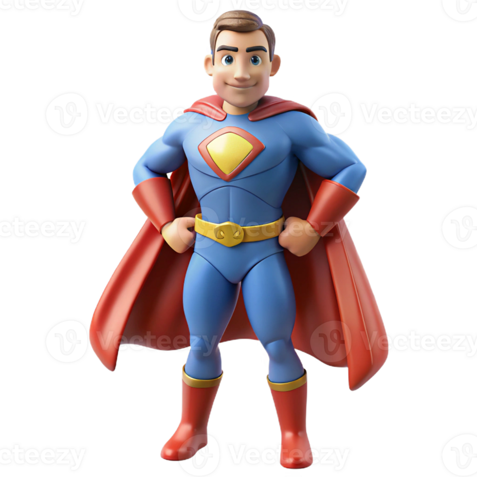 majestic elegant Powerful superhero, iconic costume, with Transparent Background handcrafted png