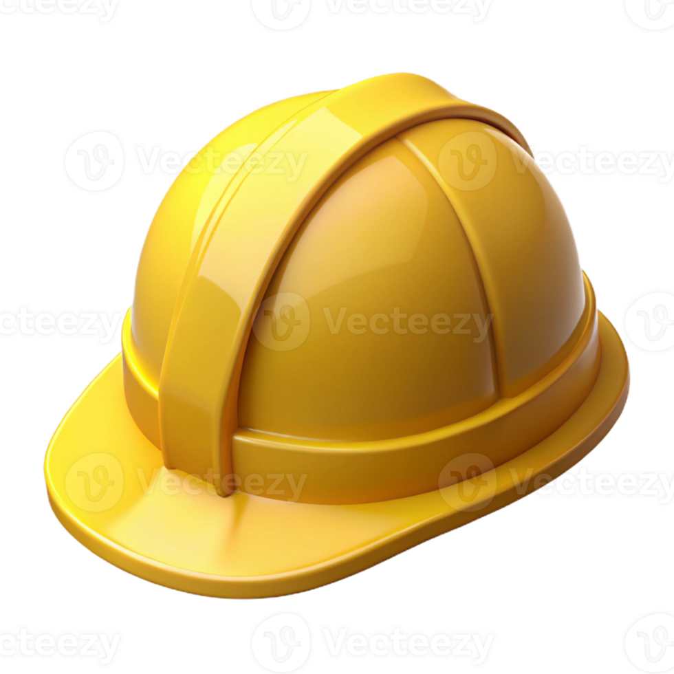 mysterious gorgeous Safety helmet, yellow construction hardhat with Transparent Background precision png