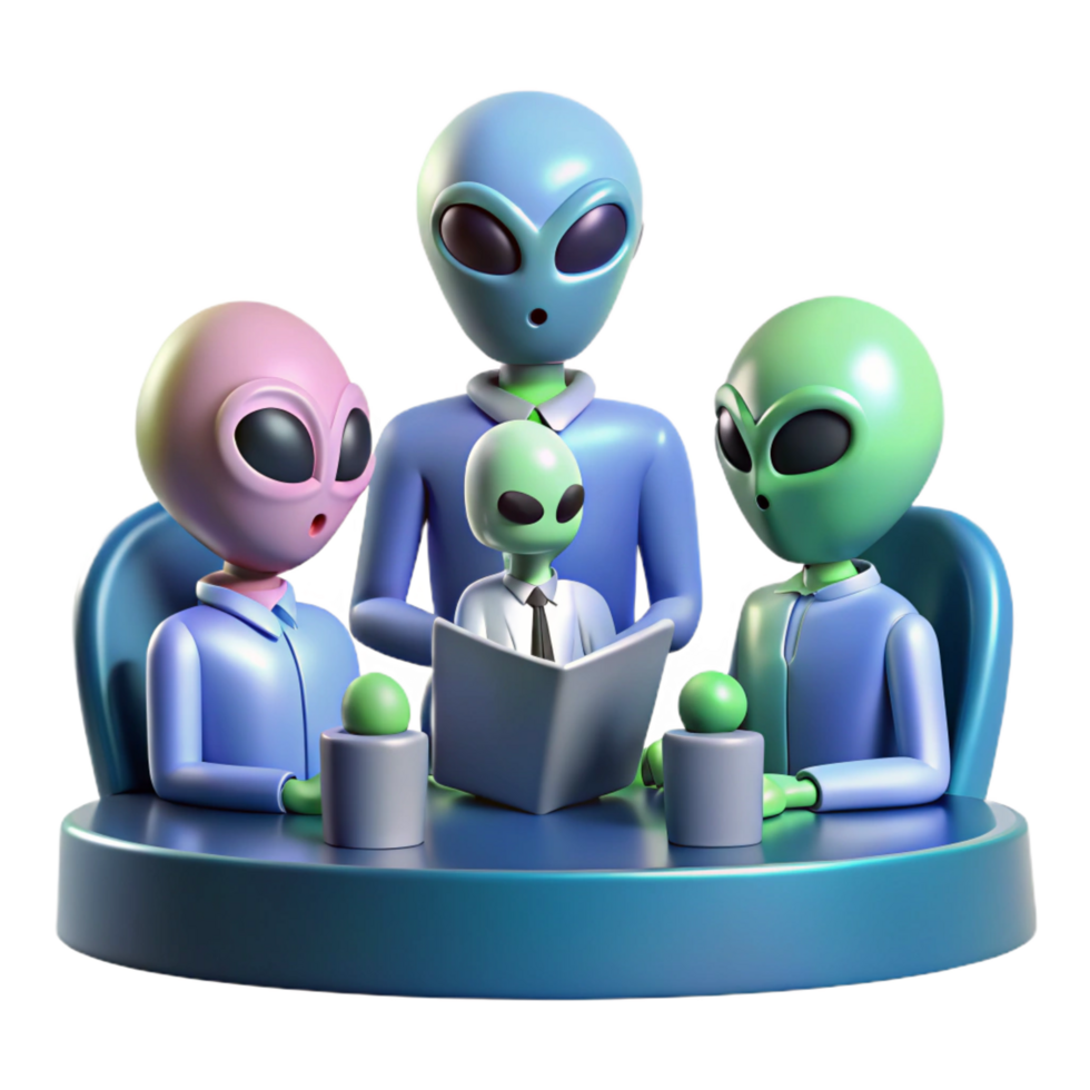 extraordinary minimalist A Group of Alien Diplomats with Diverse detailed png