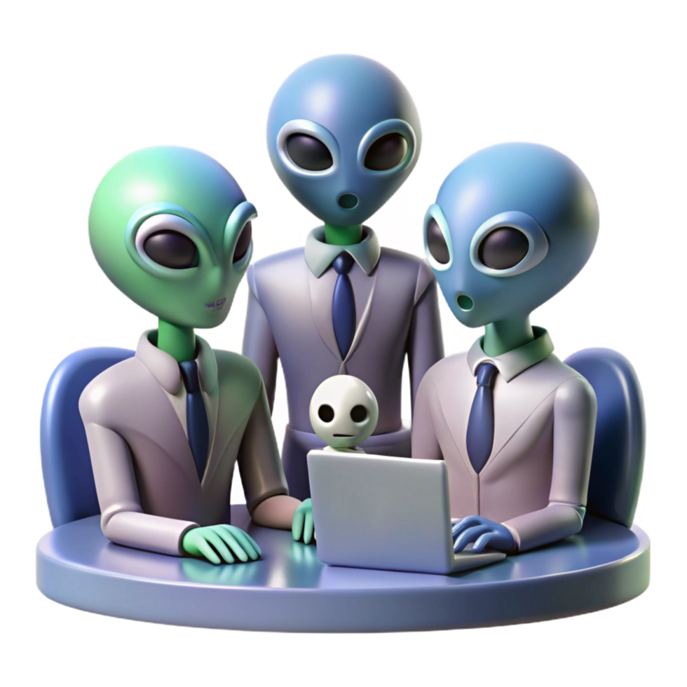 vibrant creative A Group of Alien Diplomats with Diverse exclusive png