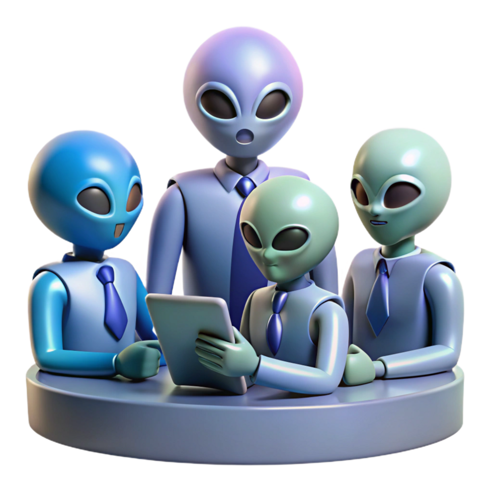 serene vintage A Group of Alien Diplomats with Diverse high quality png