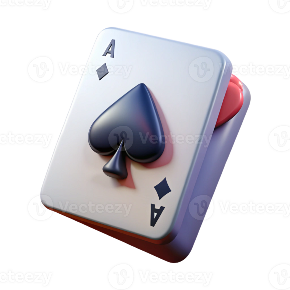 pristine timeless A single playing card, the Ace of Spades with Transparent Background png