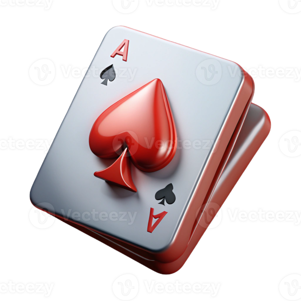 dynamic pristine A single playing card, the Ace of Spades with Transparent Background professional png