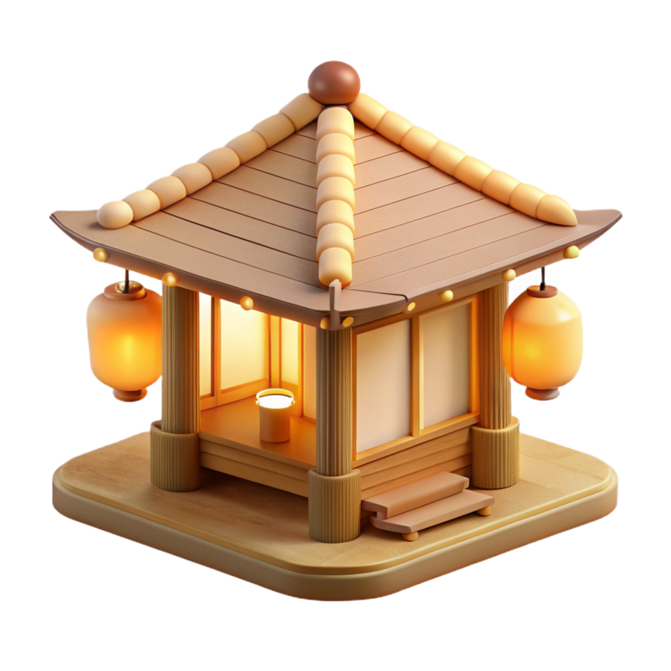 beautiful minimalist A Minimalist Japanese Tea House Made of 4K png