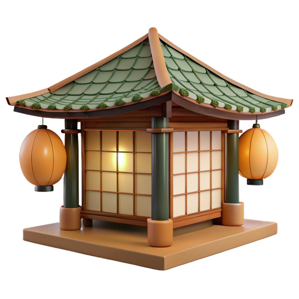 beautiful creative A Minimalist Japanese Tea House Made of high resolution png