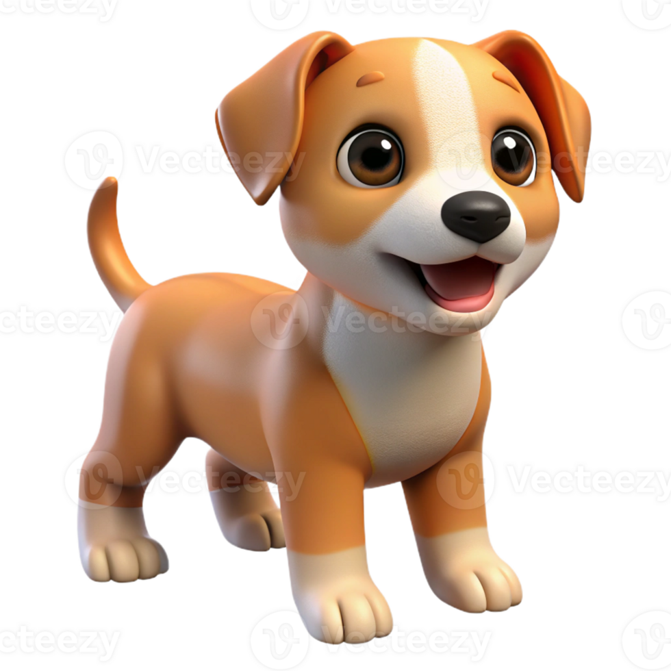 coveted mid-century Cute puppy, adorable pose, with Transparent Background studio quality png