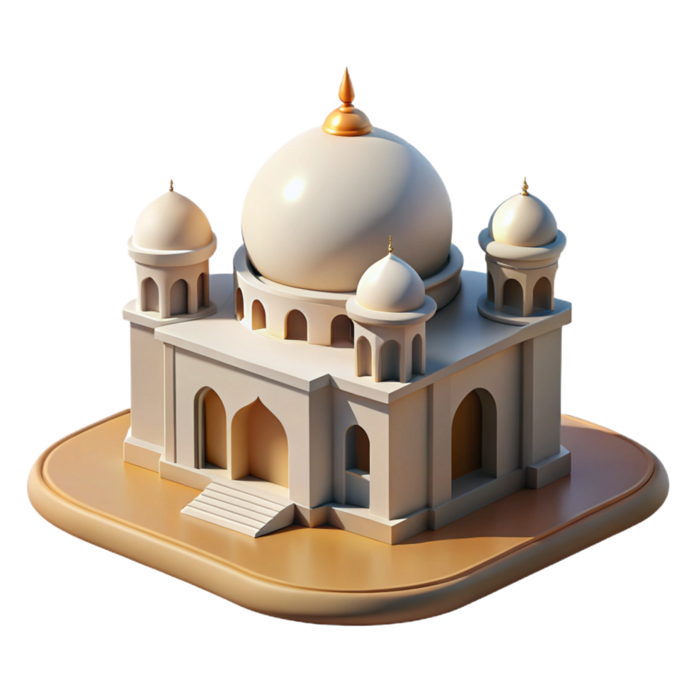 dramatic minimalist A Solitary Desert Mosque with a Gleaming 4K png