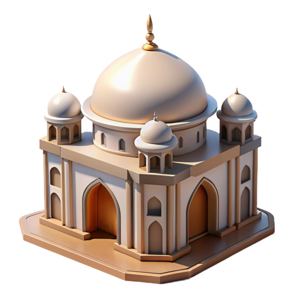 elegant contemporary A Solitary Desert Mosque with a Gleaming premium png